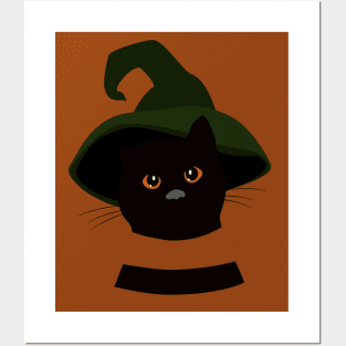 The Black Cat on Halloween Night Posters and Art